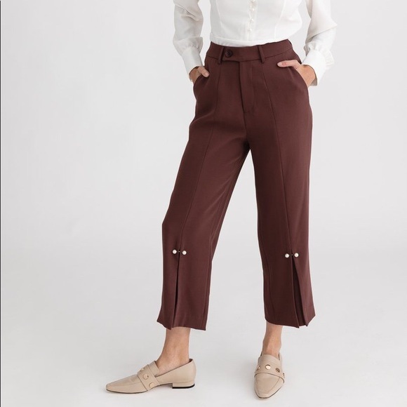 Petite Studio NYC Zelda Pearl Pants - Mauve - Picture 1 of 8